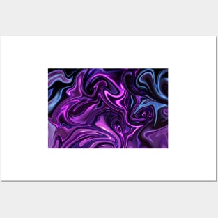 Purple fluid Abstract Posters and Art